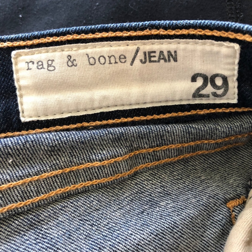 Rag and bone distressed skinny jeans dark wash 29 - Picture 6 of 8